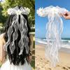 White Girls Head Gauze Polyester Bridal Tulle Fashion Bow Veil Hair Hoop  Photo Props