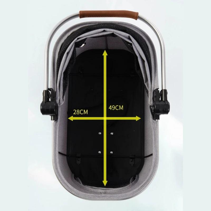 Foldable Pet Strollers Small Medium Dog Lightweight Four-wheel Stroller Multifunctional Carrying Basket Outdoor Travel Carrier