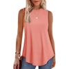 Spring and Summer Solid Color Round Neck Loose Sleeveless Casual T-shirt