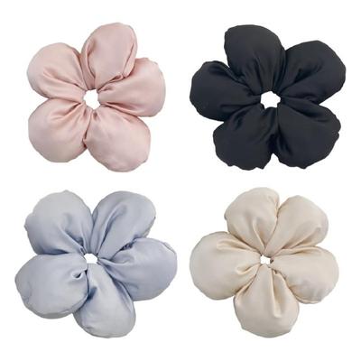 Französische Puffblumen Haargummis Übergroße Haarknoten Scrunchy Pferdeschwanzhalter Blumen-Haarband Damen Elegante Kopfbedeckungen