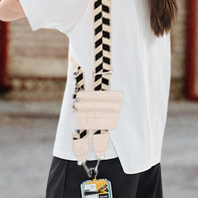 Sling Phone Lanyard Zipper Phone Pouch Anti-Theft Phone String Sling Stylish Cell Phone Neck Holder Phone Chain Purse Badge