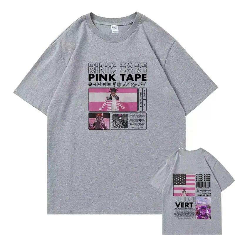 

Репер Lil Uzi Vert Pink Tape Print Графічні футболки унісекс, хіп-хоп, рок, футболка, унісекс, вулична футболка, унісекс, чиста бавовна M