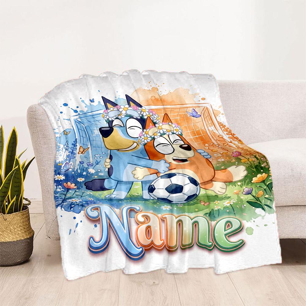 Soccer Fun Customize Text Blanket Multi-purpose Customizable Blanket Ultra-Soft Perfect for Chair Nap Home Decor Living Room Ideal for All Seasons
