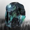 3D Printing O-Neck Long Sleeves Plus Size T-shirt Men's Clothing Retro Men's Long Sleeve T-shirt Skull Long T-shirt Men's Street