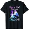 Nur ein Mädchen, das Drachen liebt T-Shirt Lustiges Süßes Drachengeschenk T-Shirt, Langarmshirt, Sweatshirt, Kapuzenpullover