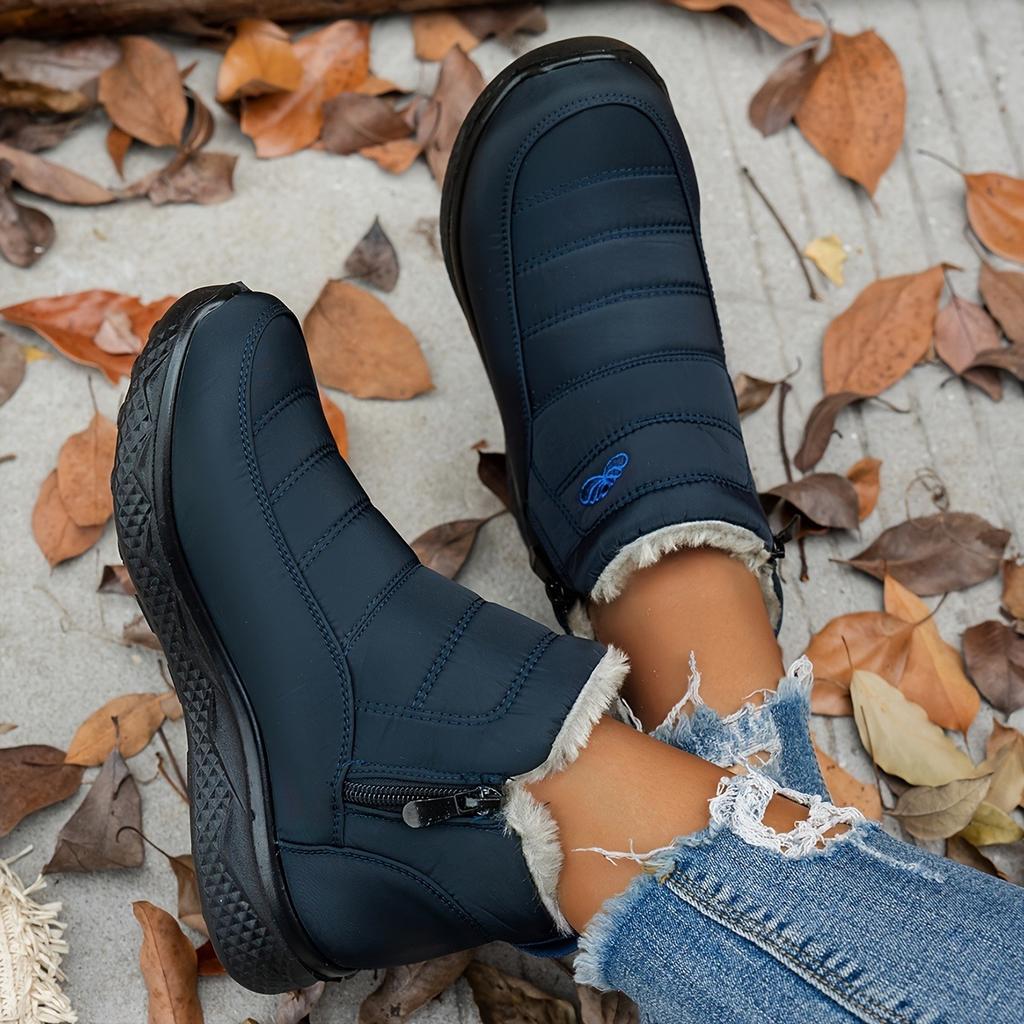 Ladies' Snow Boots, Stylish and Versatile Plush Lining, Lightweight Round Toe Design, Durable and Comfortable, Warm Ankle Boots and Snow Boots