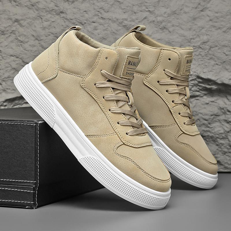Sneakers, Spring High-Top Skate Shoes for Outdoor Sports, Lace-Up, Large Size, Comfortable and Easy to Wear