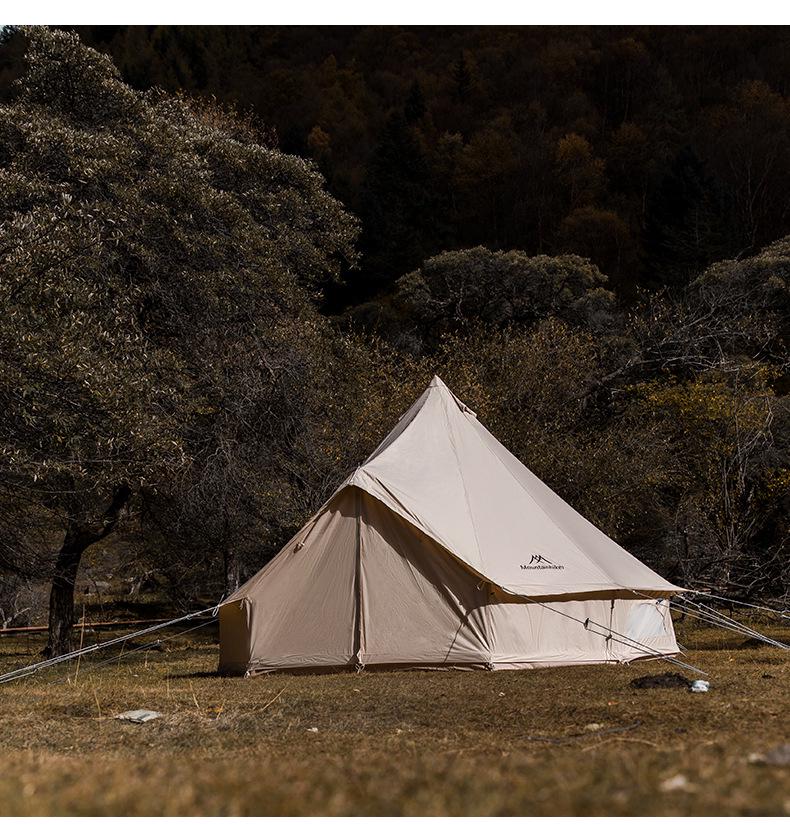 Quick-Setup Mountain Guest Mongolian Yurt Tent - Large Double-Layer Cotton, Rainproof & Sun-Protected for Outdoor Camping