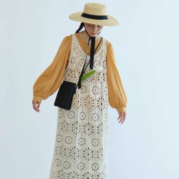 

Japanese Spaghetti Strap Hollow-Out Long Summer Dress, French-Inspired High-End Plus Size Women s Elegant Socialite Outerwear. Default брудно-білий