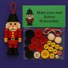 DIY Button Nutcracker Craft Kit Christmas Button Ornament Making Set Handmade Nutcracker