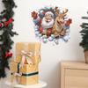 Broken Wall Santa Claus and Elk Living Room Entrance Hall Home Festival Beautification Wall Stickers