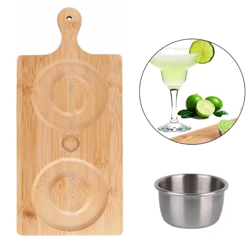 Professional Margarita Salt Edge Set With Smooth Outside Easy To Clean Stackable Design For Home Bar Restaurant Use