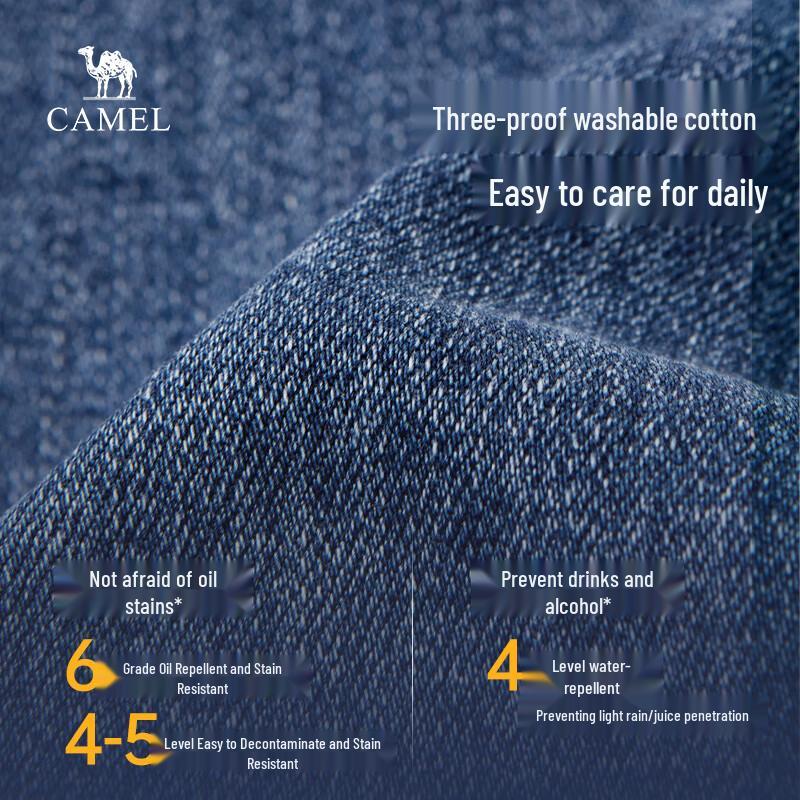 

Camel Мужские джинсы из выстиранного денима облегающего кроя с тремя защитами 40