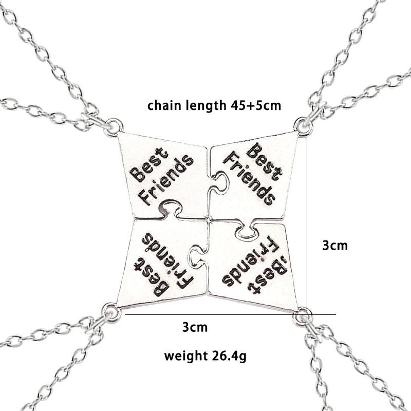 3/4 Pcs Star Moon Chain Best Friend Pendant Necklace Bff Sister Friendship Choker Men And Women Party Jewelry Accessories Gift