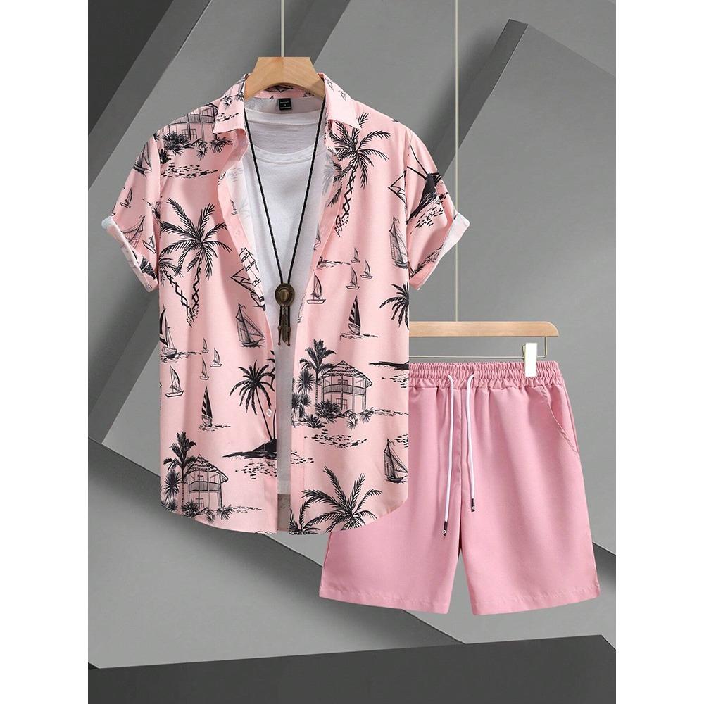 3D Printed Men's Short-sleeved Shirt And Beach Shorts Set Summer Street Fashion Men's Casual Shirt Outdoor Everyday Men's Shorts