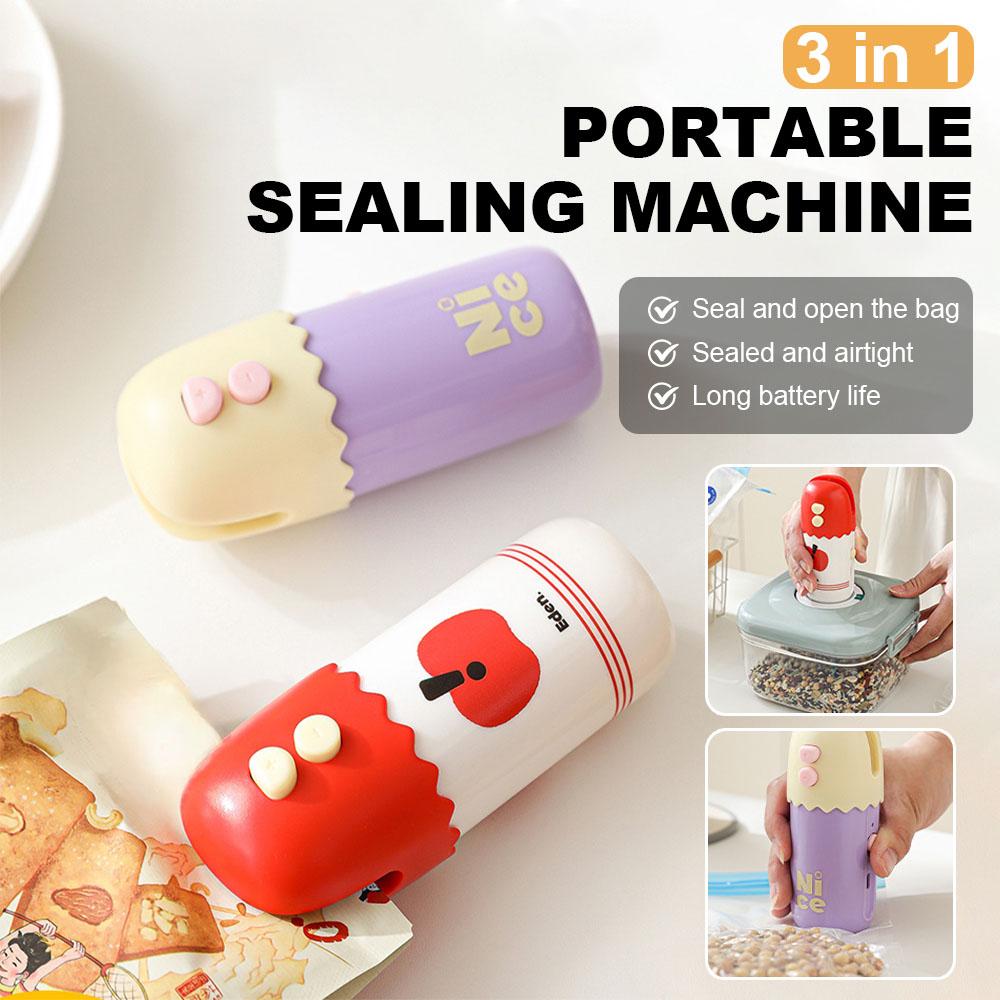 Electric Mini Heat Bag Sealing Machine Package Sealer Bags 3 In 1 Plastic Bag Sealing Machine Handheld Plastic Bag Heat Sealer