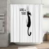 Cat Shower Curtain Cute Kitten Bathroom Decor Funny Pet Lover Washroom Fabric Liner