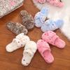 Women Polka Dot Bow Cotton Slippers Ladies Cute Winter Warm Indoor Non-Slip Slippers