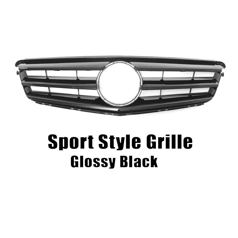 XVIP AMG Style Front Bumper Grille For Mercedes Benz C-Class W204 2008-2014 C180 C200 C350 S204 Glossy Black GTR Style Grille