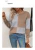 2026 Autumn Women's Color Block Round Neck Pullover Hoodie - New Arrival