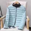 2025 Women's Lightweight Down Jacket: Short Style, Two-Way Round/V-Neck, Perfect for Autumn & Winter