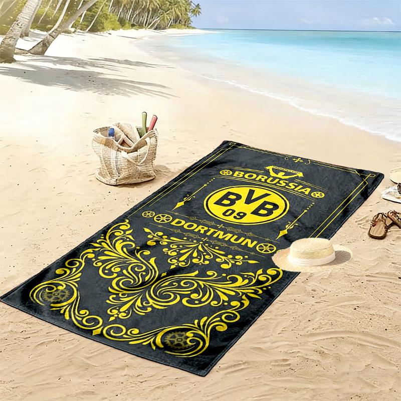 Borussia Print Beach Towel, Large Soft Quick Dry Towel for Beach Camping Swimming