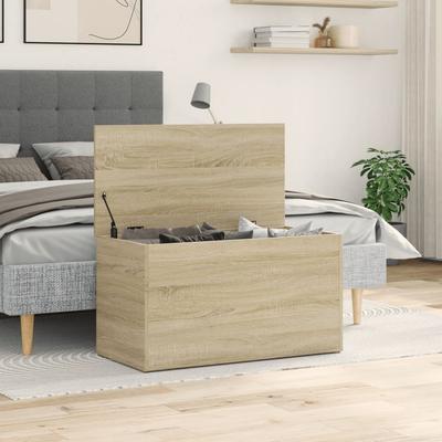 Storage Chest Sonoma Oak 84 X 42 X 46 Cm Wood Based Material