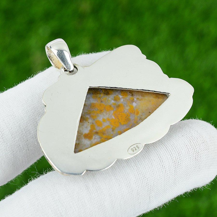 Gift For Women Pendant 925 Sterling Silver Natural Polka Dot Agate Gemstone