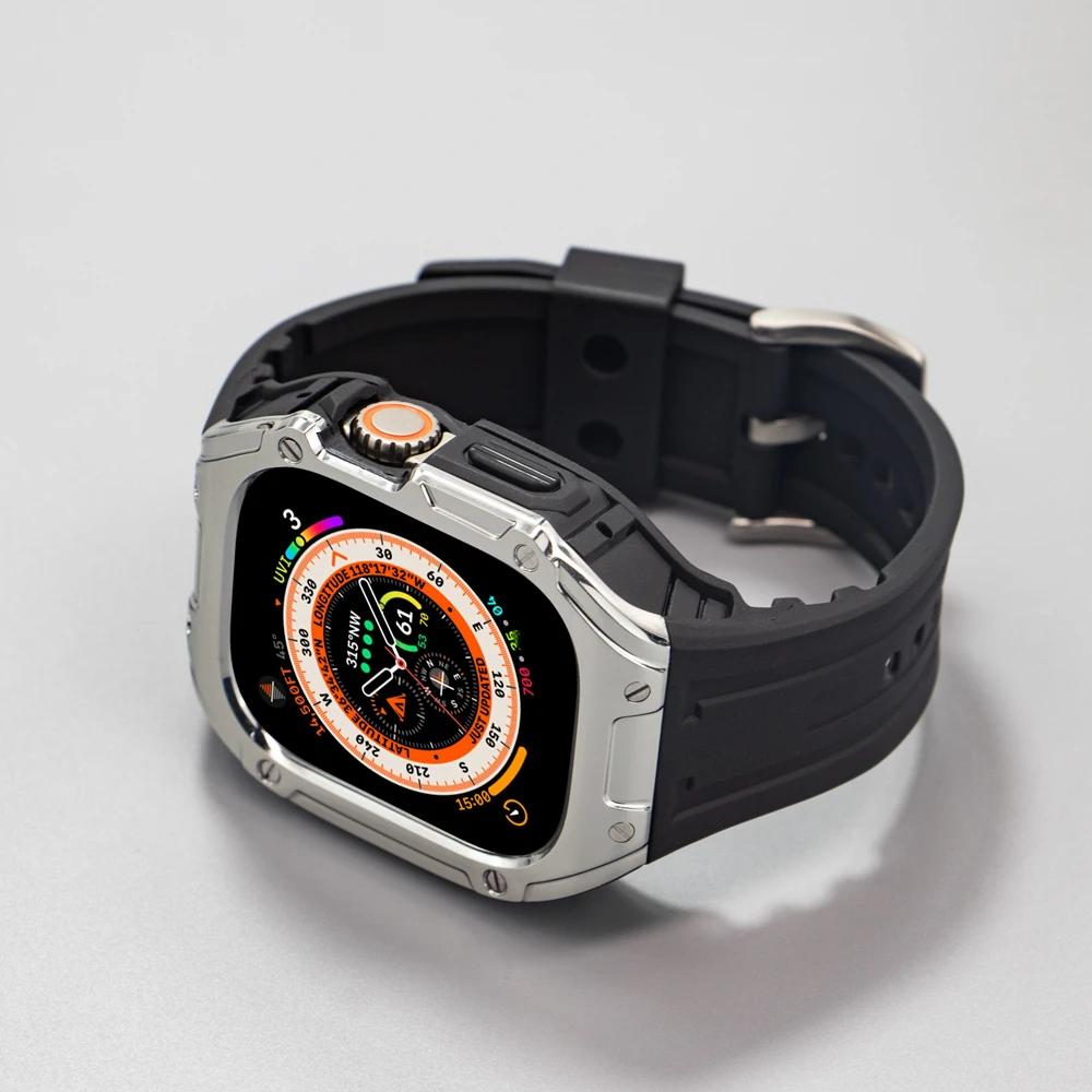Case+Strap for Apple Watch Band Ultra 3 49mm Modification Kit TPU Case Sport  Rubber Strap for Iwatch Series Ultra 49mm Bracelet