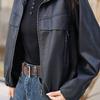 Giacca da completo in pelle PU nera lunga da donna, ampia, primaverile, autunnale, con stile elegante, giacca in pelle di grandi dimensioni