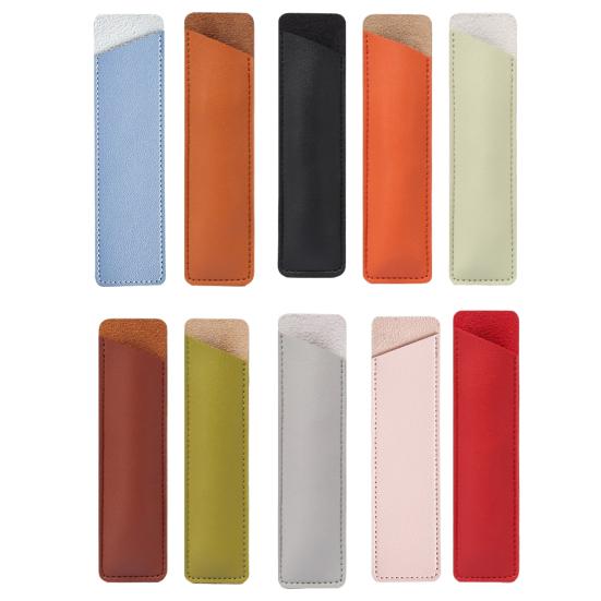 Faux Leather Pen Case for Students Professionals Simple Pencil Pouch Lightweight Protective Sleeve for Fountain Pens Markers Office School Supply