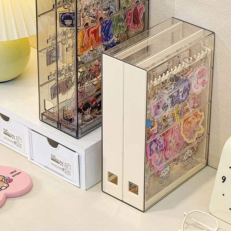 Keychain Display Stand Hanging Anime Pendant Organizer for Guka Small Doll Pendants Hook Desktop Acrylic Dustproof Storage Box