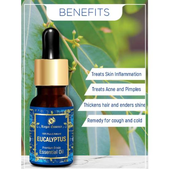 REGAL ESSENCE Eucalyptus Oil | Eucalyptus Oil Essential Oil | Eucalyptus Oil for Cold and Cough, Massage, Skin Therapy & Hair Care | 15 Ml