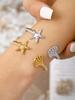 Summer Beach Series Fashion Personality Cute Bohemian Style Stainless Steel Plated 18K Gold Starfish, Shell Bracelet Female