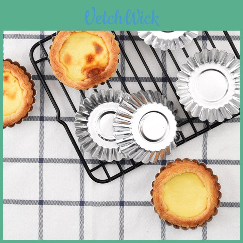 Durable Thickened Tin Egg Tart Molds Modern Simple Style Baking Tools
