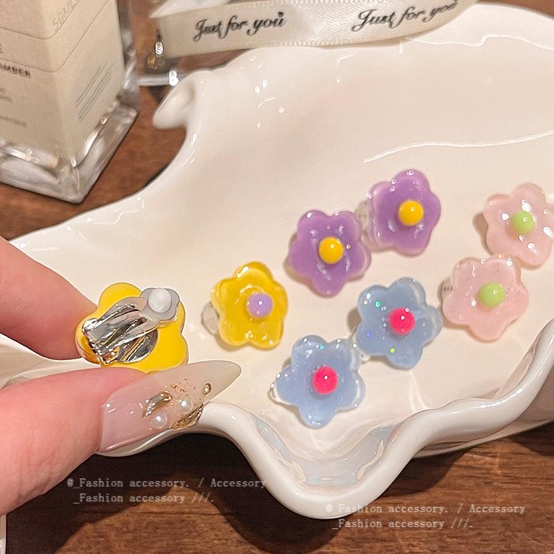 Dopamin Mädchenhafte Blume Ohrclip: Vielseitige, Ohrlochlose, Niedliche Ohrringe