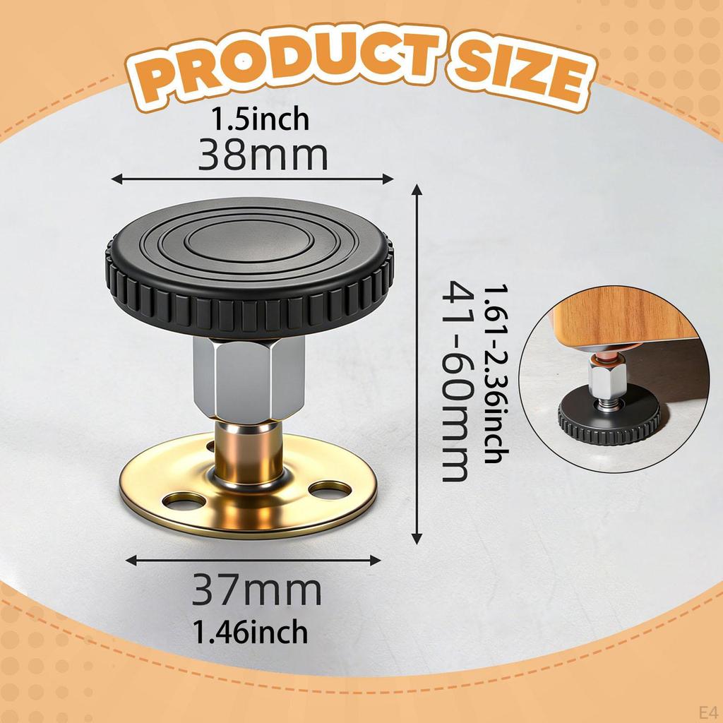 4 Pieces Adjustable Anti-Vibration Bed Tools, Stoppers, Lightweight, Non-Slip, Alloy Stabilizers