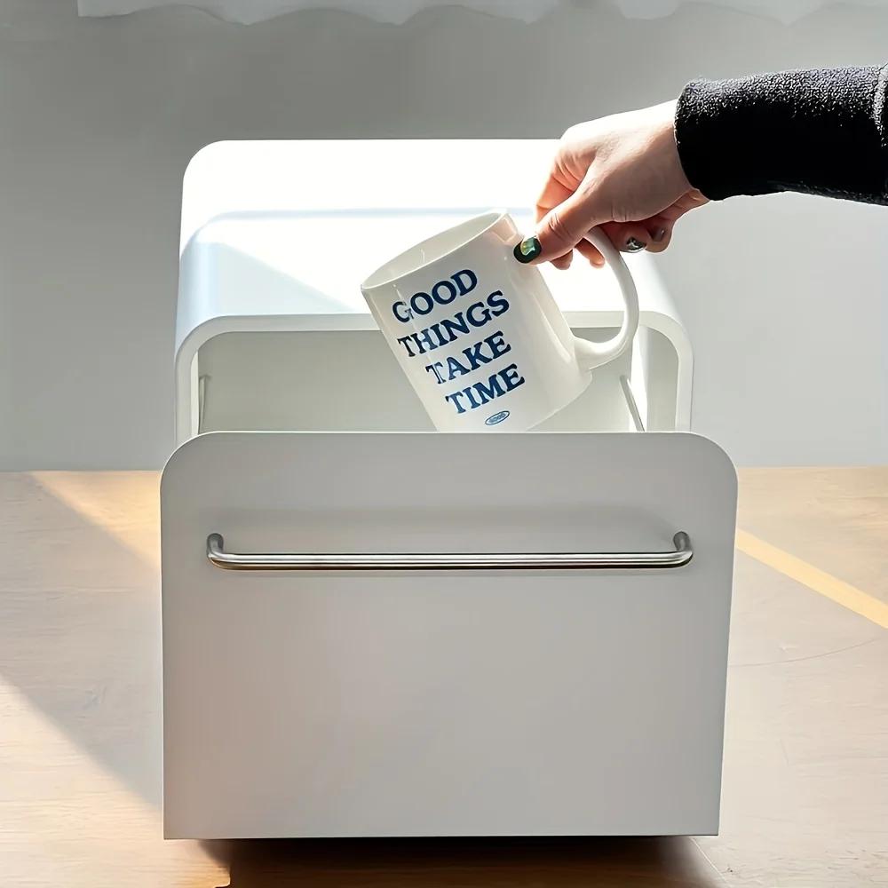 New Drawer Type Storage Box Desktop Coffee Cup Storage Shelf Metal Kitchen Spice Bottle Organize Shelf Cosmetic Organize