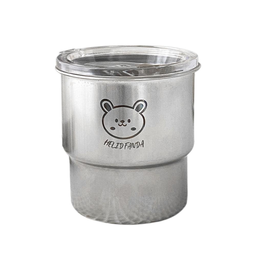 304 Stainless Steel Water Cup With Lid Outdoor Camping Tea Coffee Mug 400ML Portable Reusable Drinkware Step Cup