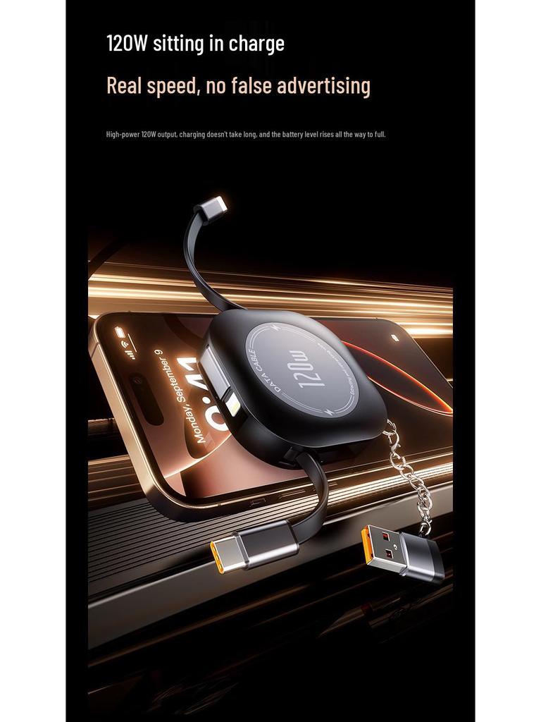 Einziehbares Schnellladekabel für Apple, Huawei, Xiaomi – Tragbare Aufbewahrung & Datenübertragung Geschenk