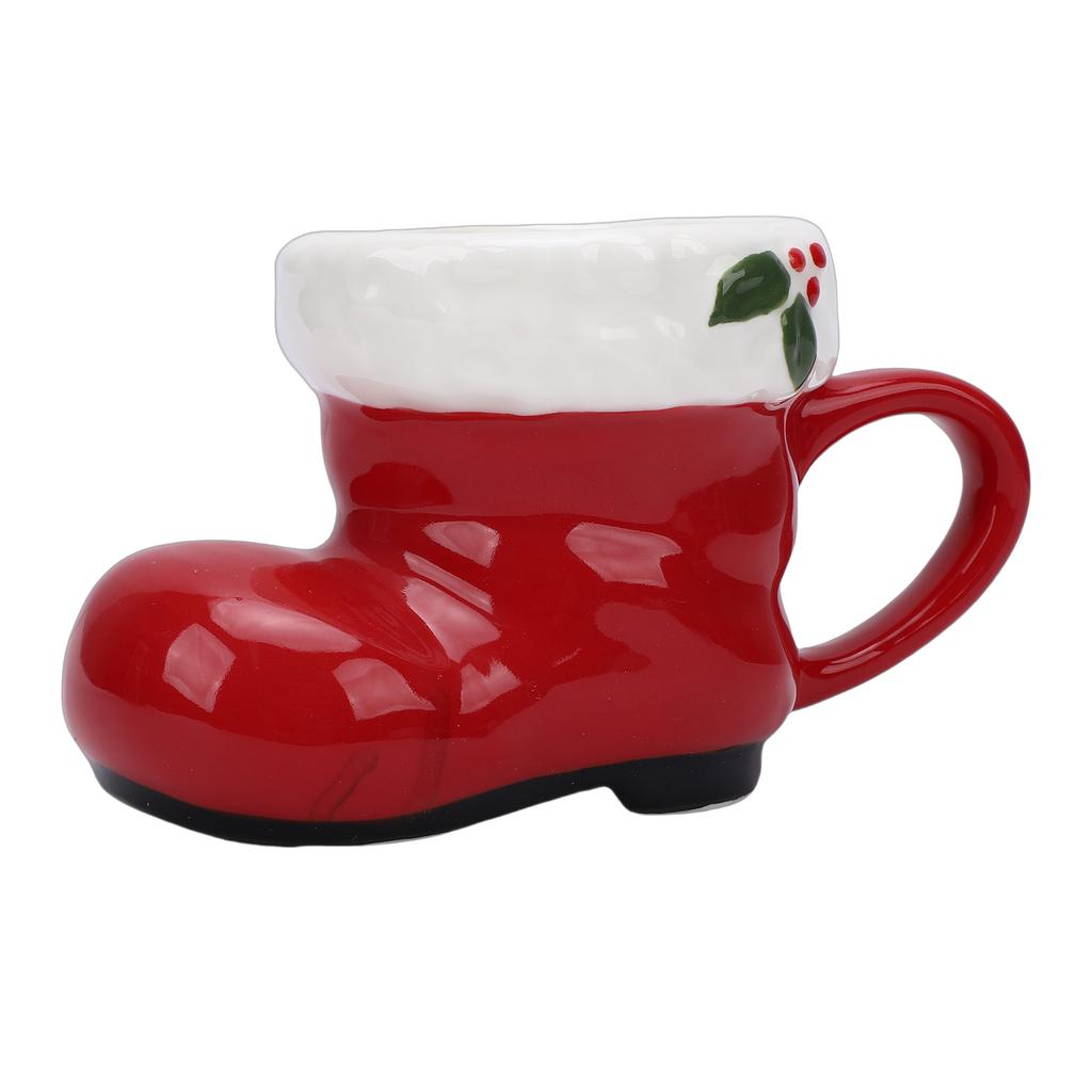 Xmas Mug 300ml Boot Shape Coffee Mug with Handle Unique Holiday Hot Cocoa Cup for Tea Coffee Lovers