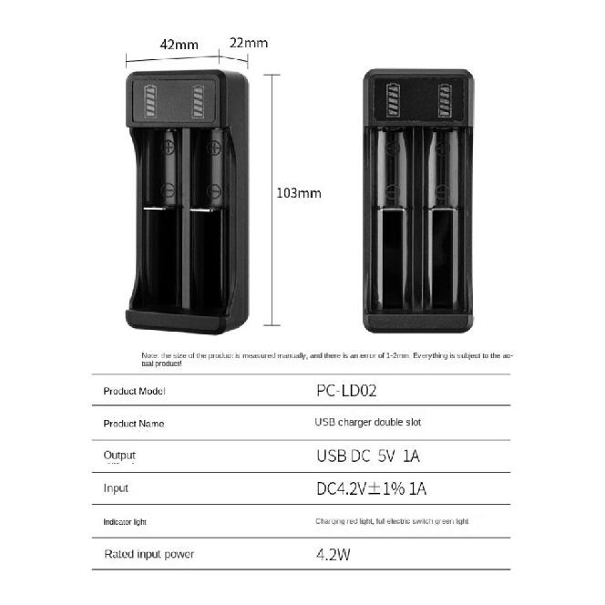 2/4 Slots Universal 5V 1A Battery Charger for 18650 18500 16340 14500 26650 Rechargeable Lithium Battery USB Charging Adapter