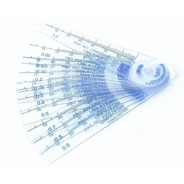 High Wear Resistance Plastic 0.05-1.0mm Thickness Feeler Gap Gauge Metric Thickness Filler Gauge синий