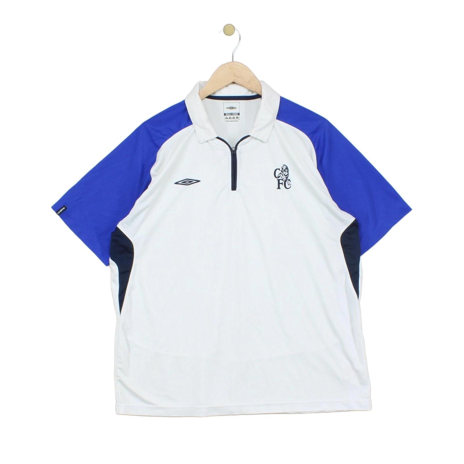 Chelsea Football Shirt Mens Size XL White Vintage Training Top S