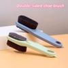 Double-Sided Shoe Brush Soft Bristled Cleaning Brush Silicone Brushs Head Long Handle Brush Clothes Shoe Household Cleaner Tools