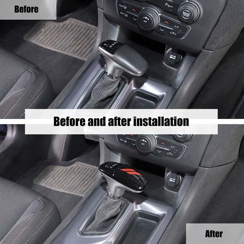 Car Gear Shift Panel Cover Gear Lever Protective Sticker For Dodge Charger For Dodge Challenger 2015 Up for Durango 2018 Up ABS Accessories