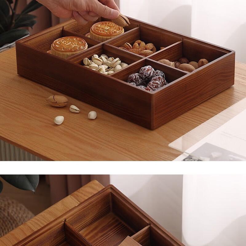 Baizien Massivholz geteilte Snack- & Süßigkeitenbox