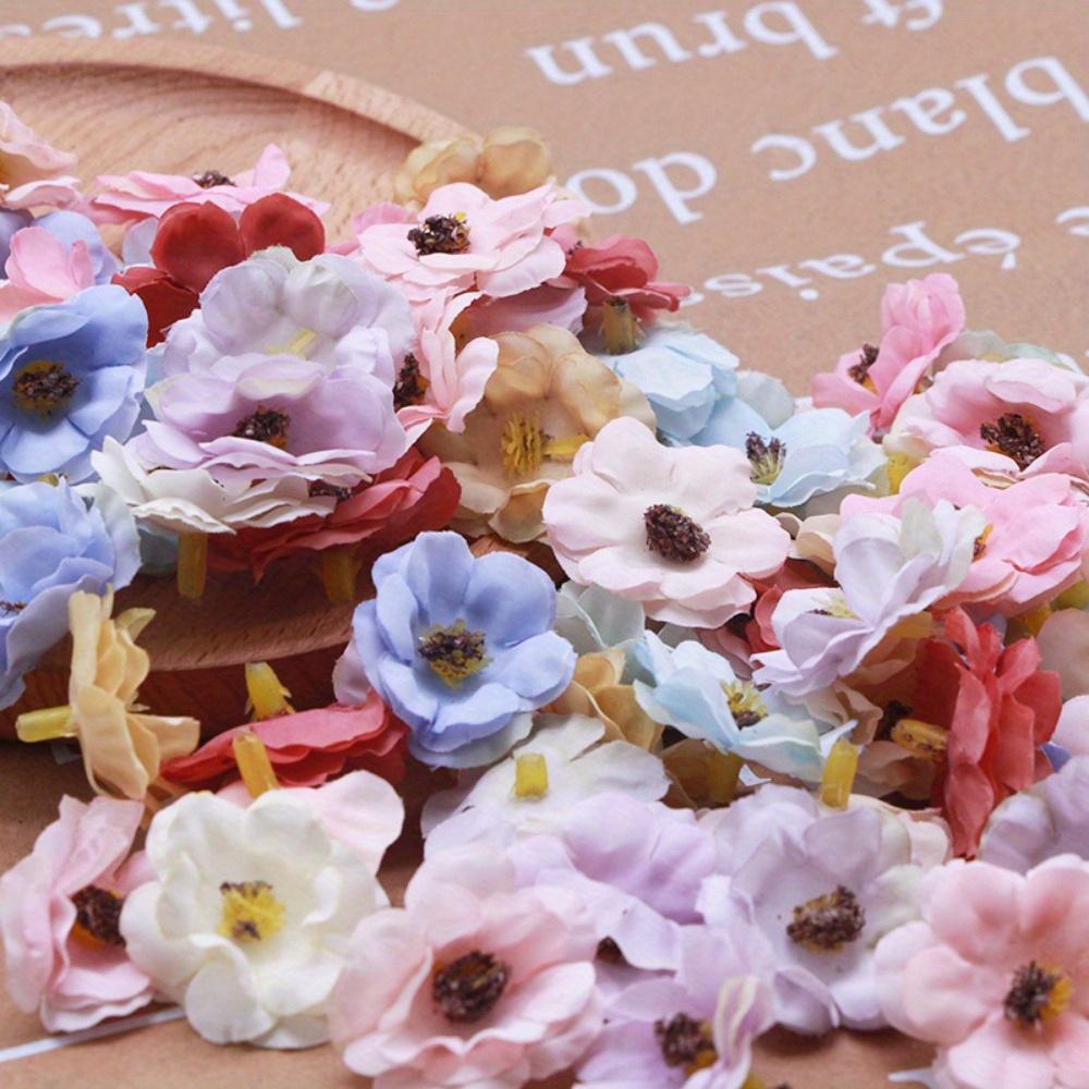 30pcs 3cm Artificial Flower Head Small Daisy Silk Cloth Fake Flower Accessories Artificial Flower Decorative Materials Wreath Artificial Flowers