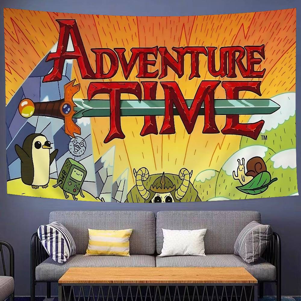 AAdventures Cartoon Time Anime Printed Large Wall Tapestry Cheap Hippie Wall Hanging Bohemian Tapestries Mandala INS Home Decor