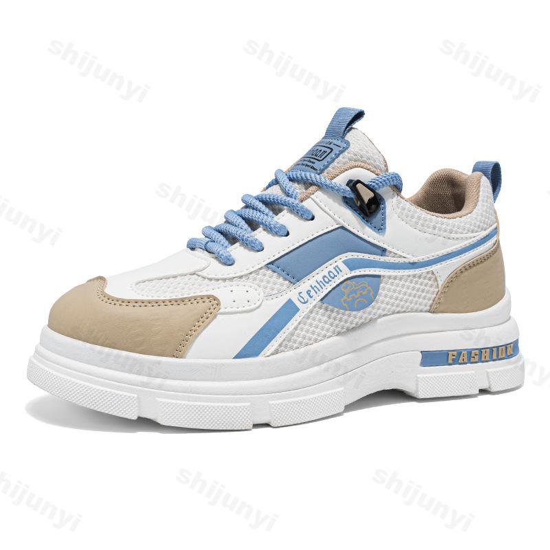 

Fashion 2025 Spring Men s Casual Sports Shoes Fashion Trend Versatile Thick Soled Height Increasing Comfortable Non slip Chunky sneakers 39 бежевый
